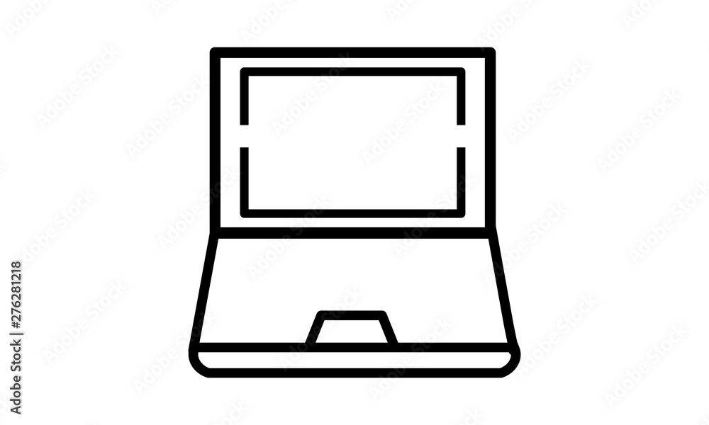 Poster laptop icon for computer and web services