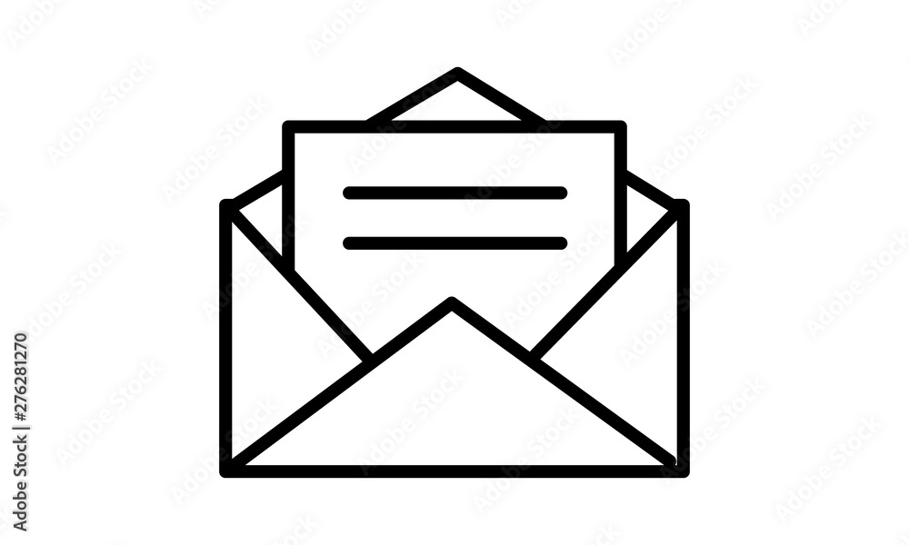 Poster email message line icon for communication and digital platforms