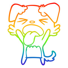 rainbow gradient line drawing cartoon disgusted dog