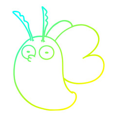 cold gradient line drawing funny cartoon butterfly