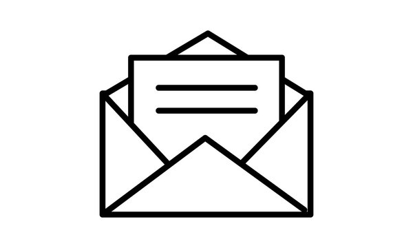  Email message icon line open mail symbol vector image