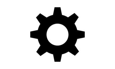 Gear icon in flat style for web, business, and finance concepts