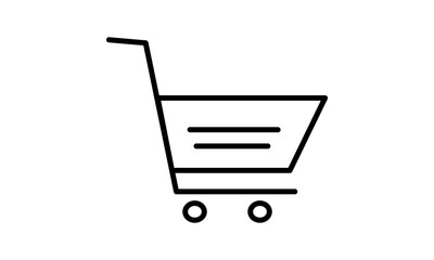 Shopping cart icon for e-commerce and retail concepts