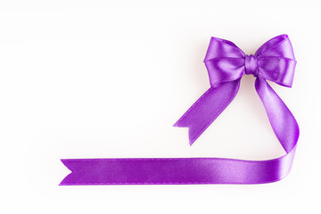 purple ribbon on white background