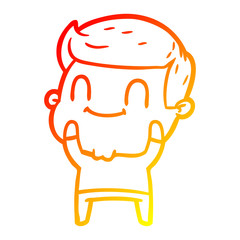 Obraz premium warm gradient line drawing cartoon friendly man