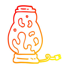 warm gradient line drawing cartoon lava lamp