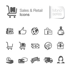 Sale & retail related icons. shopping, courier service, e commerse.