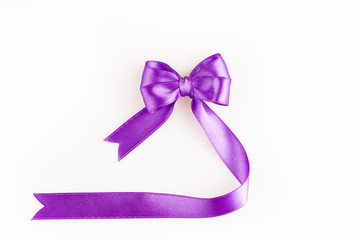 purple ribbon on white background