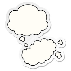 cartoon puff of smoke and thought bubble as a printed sticker