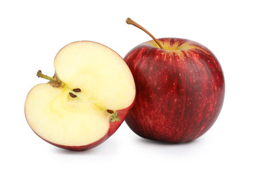 fresh apples with slice vegetable isolated on white background with clipping path