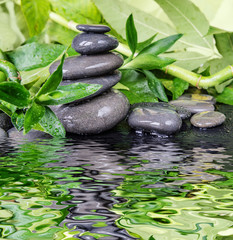 Fototapeta na wymiar Spa-concept with zen stones and bamboo