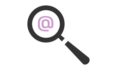 Magnifying glass looking for mail icon for email search and communication