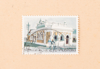 AUSTRALIA - CIRCA 1980: A stamp printed in Australia shows Kingston Post Office, circa 1980