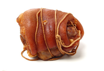 cooked pork (leg) isolated on white background