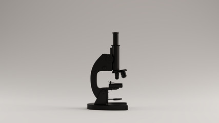 Black Traditional Microscope 3d illustration 3d render