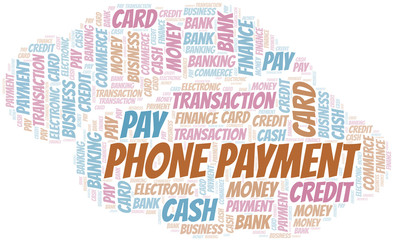 Fototapeta premium Phone Payment word cloud. Vector made with text only.