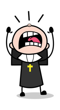 recommend clip art: Yelling - Cartoon Nun Lady Vector Illustration