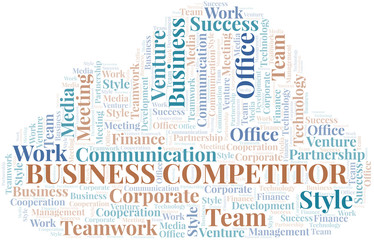 Obraz premium Business Competitor word cloud. Collage made with text only.