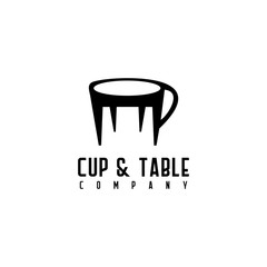 cup and table logo design