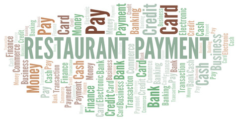 Restaurant Payment word cloud. Vector made with text only.