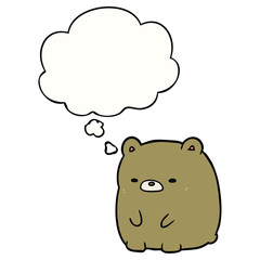 cartoon sad bear and thought bubble