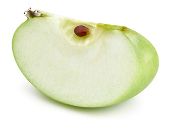 Green apples slice isolated on white