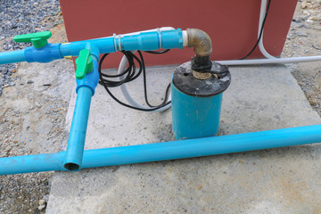 Water Well Drilling, Plumbing concept, Water filter system, Water supply pipeline, Groundwater well with pvc pipe and system electric deep well submersible pump water 