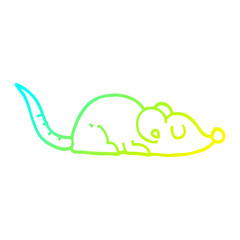 cold gradient line drawing cartoon peaceful mouse
