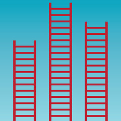 red ladder icon, competition concept- vector illustration