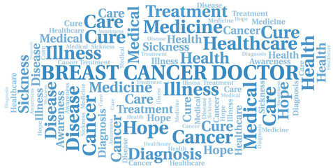 Obraz premium Breast Cancer Doctor word cloud. Vector made with text only.