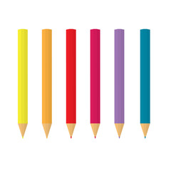 colorful pencils in a row- vector illustration