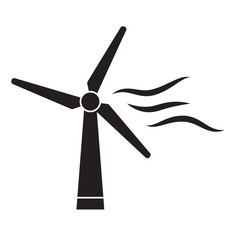 windmill, wind turbine icon- vector illustration