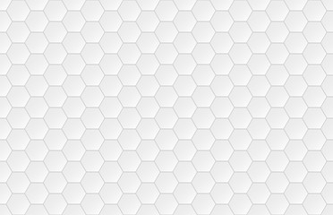 Hexagon seamless pattern. White honeycomb on gray background. Golf texture.