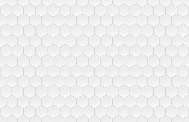 Hexagon seamless pattern. White honeycomb on gray background. Golf texture.