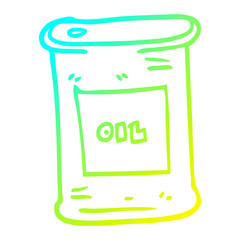 cold gradient line drawing cartoon motor oil