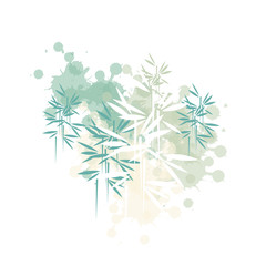 Naklejka premium bamboo forest illustration in soft ivory green ink