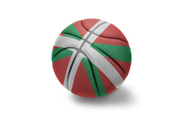 basketball ball with the national flag of basque country on the white background