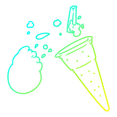 cold gradient line drawing cartoon ice cream