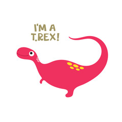 Vector doodle of cute dinosaur