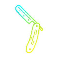cold gradient line drawing cartoon cut throat razor