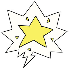 cartoon star and speech bubble