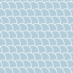 Blue seamless pattern in the shape of a wave, marine colored background, vector illustration