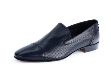 Casual male leather shoes isolated on white background