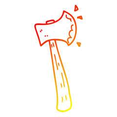 warm gradient line drawing cartoon axe