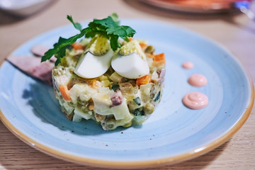 salad in a restaurant