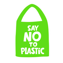 Say NO to plastic square vector image. The plastic free zero waste environment protection vector desing for a poster, flyer print