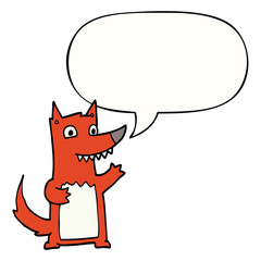 cartoon wolf and speech bubble