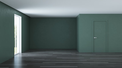 Modern house interior. Empty room.  3D rendering.