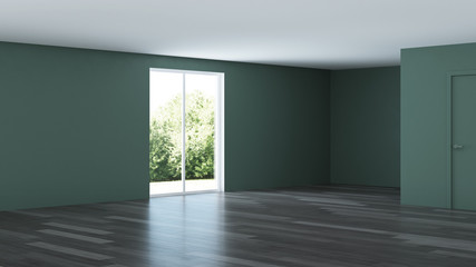 Fototapeta premium Modern house interior. Empty room. 3D rendering.