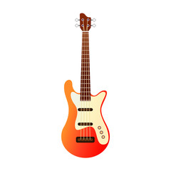 Fototapeta na wymiar Flat illustration electric guitar. Acoustic guitar or ukulele. Isolated on white background. Vector illustration. 